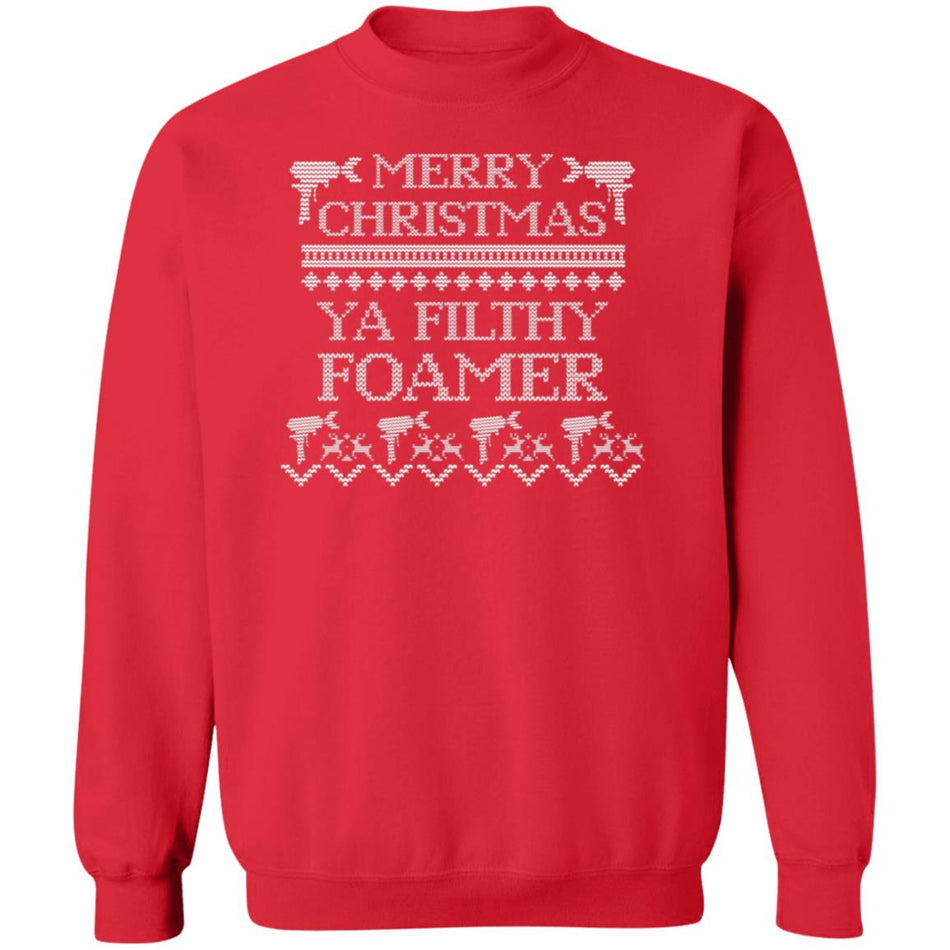 Merry Christmas Ya Filthy Foamer Sweater (White Design)