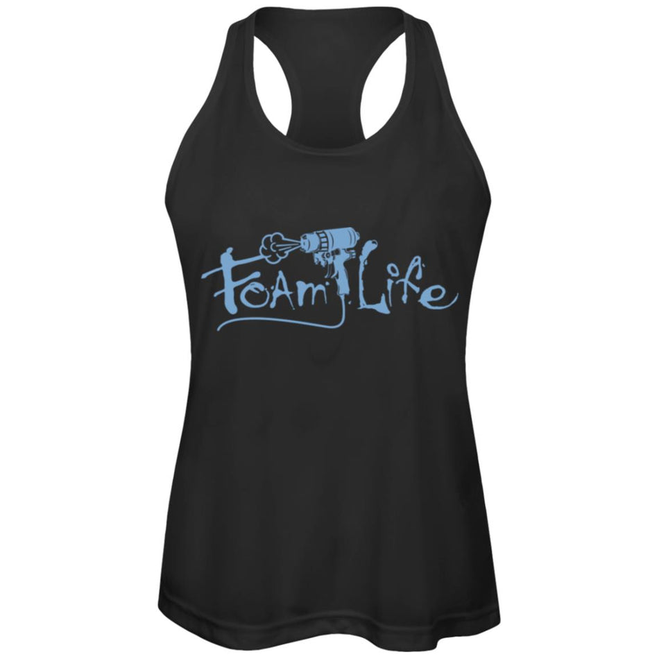 Foam Life Womens Moisture-Wicking + UV Protection Racerback Tank (Blue)