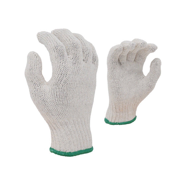 Guantes de punto de hilo de algodón/poliéster, calibre 7, blanco natural (paquete de 12)