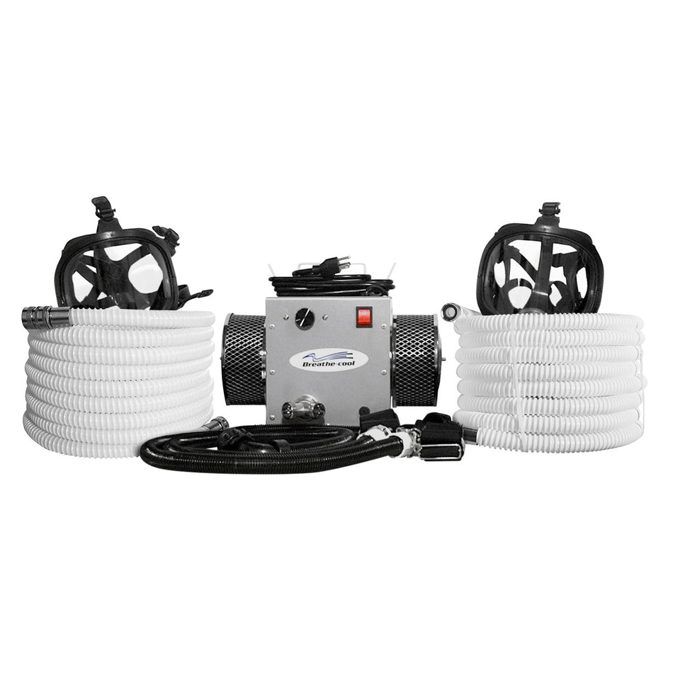 2-Man Full Face Supplied Air Respirator with 50' Air Hoses Fresh Air Supply